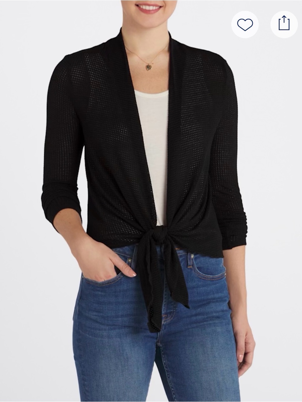 Bobeau Bowie Tie Front Cardigan